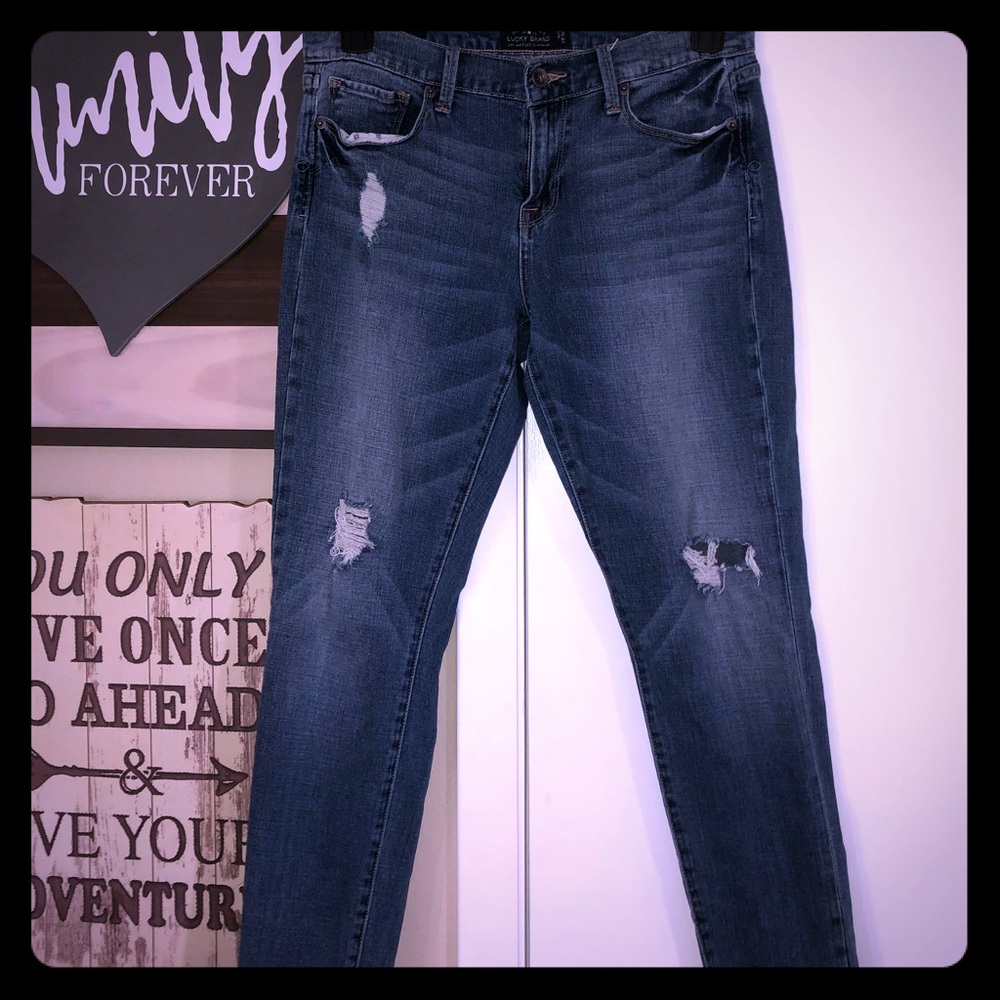 Lucky Brand Sofia Skinny Destructed Jean